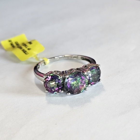 Colorful Mystic Topaz Sterling Silver Ring Size 10 NWT - Picture 2 of 11